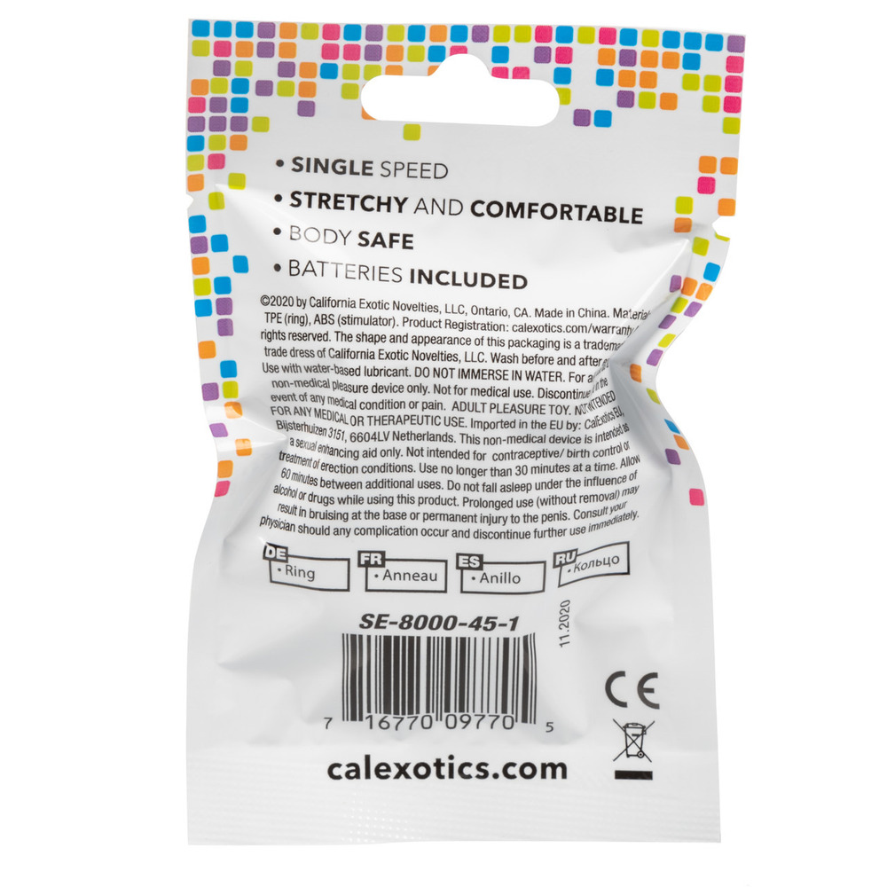Foil Pack Vibrating Cock Ring Blue